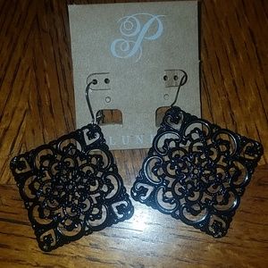 Black Diamond shaped Earrings